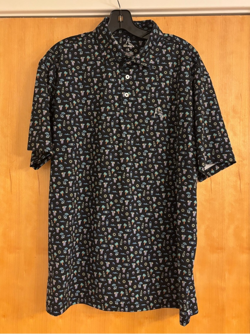 Men’s Rhoback Performance Polo, Miami. Size L - Good condition!